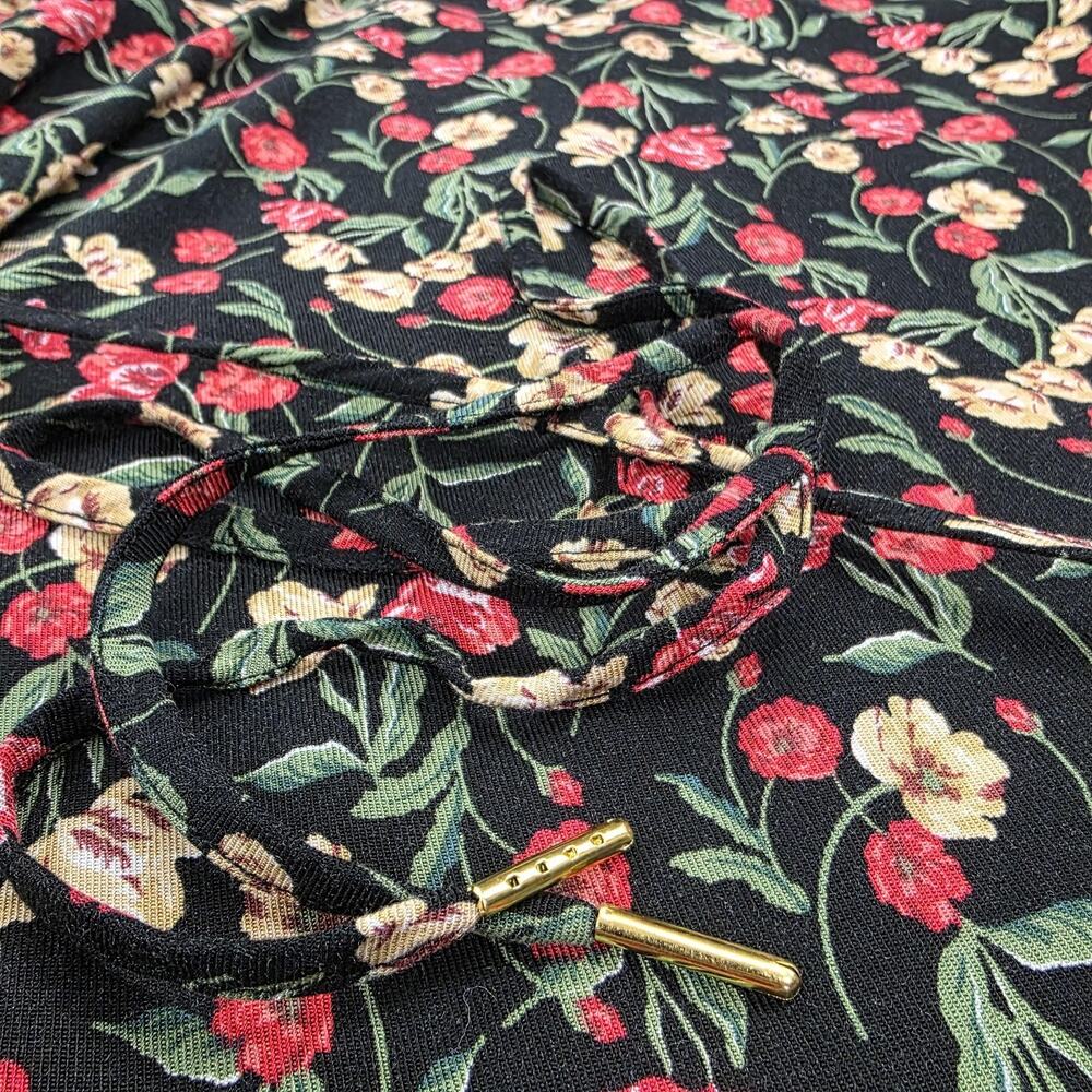 Draper James RSVP Dress Womens XL Black Floral Tie Waist Smocked Cuffs KD7032RT - Picture 13 of 16